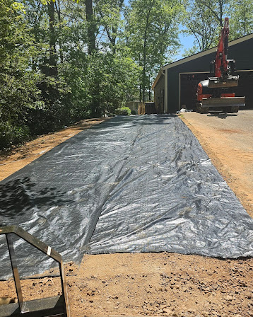 Driveway base preparation with fabric layer in Cumberland ME